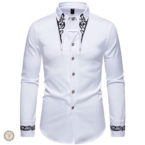 Chemise blanche western pour homme, style classique et élégant