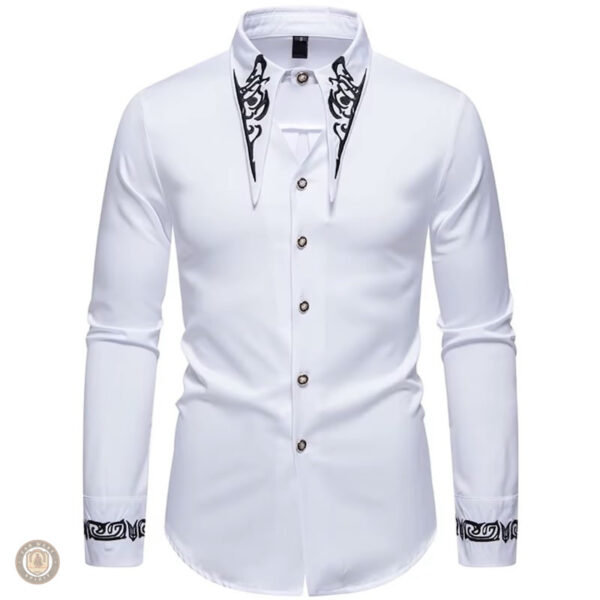 Chemise blanche western pour homme, style classique et élégant