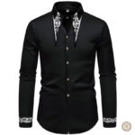 Chemise homme style western, couleur blanche, look décontracté