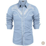 Chemise brodée style western pour homme