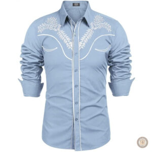Chemise brodée style western pour homme