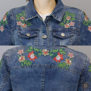 Vêtements western femme, chemise brodée avec motifs distinctifs