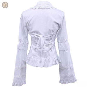 Chemise Country féminine en blanc, élégante et décontractée