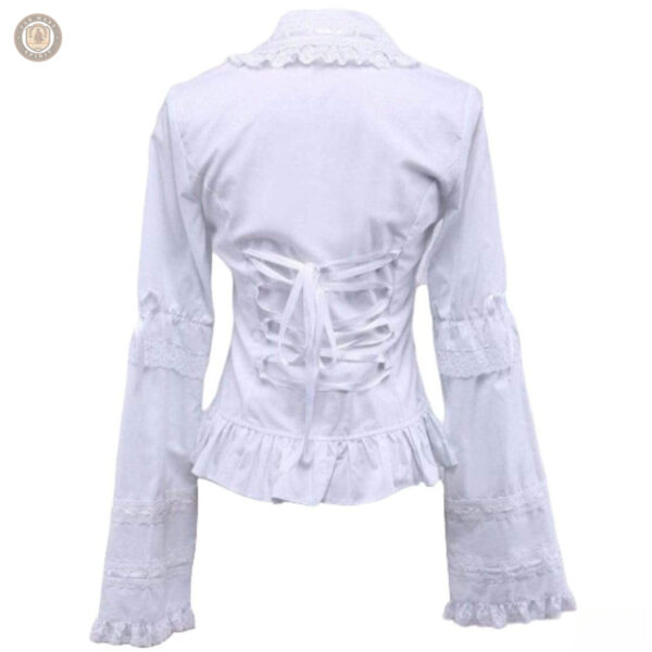 Chemise Country féminine en blanc, élégante et décontractée