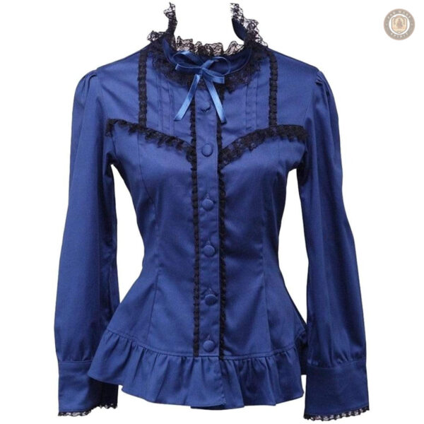 Chemise bleue femme style country
