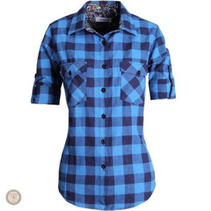 Chemise femme turquoise style country western