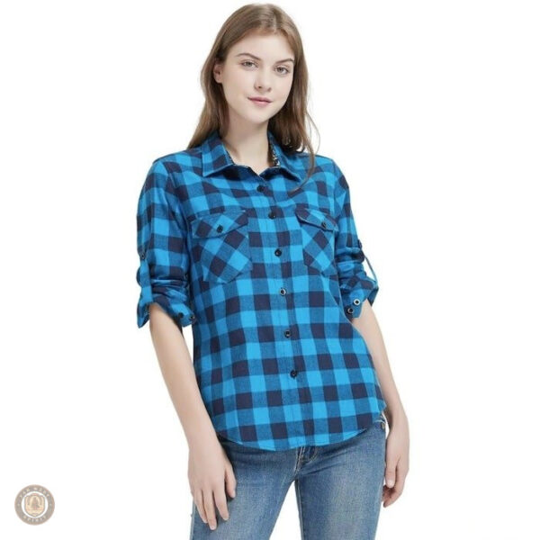 Vêtements western femme, chemise turquoise élégante et tendance