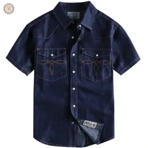 Chemise courte homme style country en tissu léger