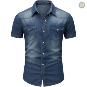 Chemise Western Jean Manches Courtes pour homme