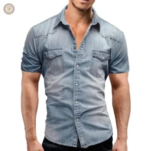 Chemise en jean style western pour occasions décontractées