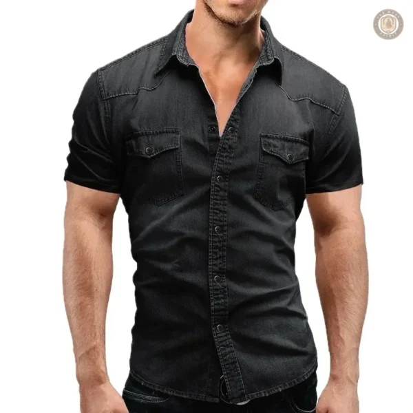 Chemise en jean pour homme, look western moderne