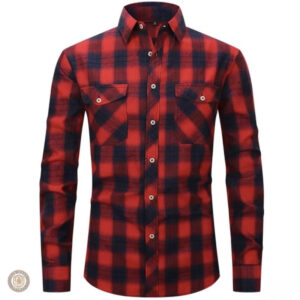 Chemise western rouge et noire pour homme