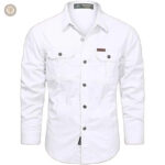 Chemise blanche style cowboy pour homme