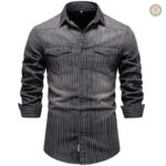 Chemise cowboy vintage homme en denim avec motifs western