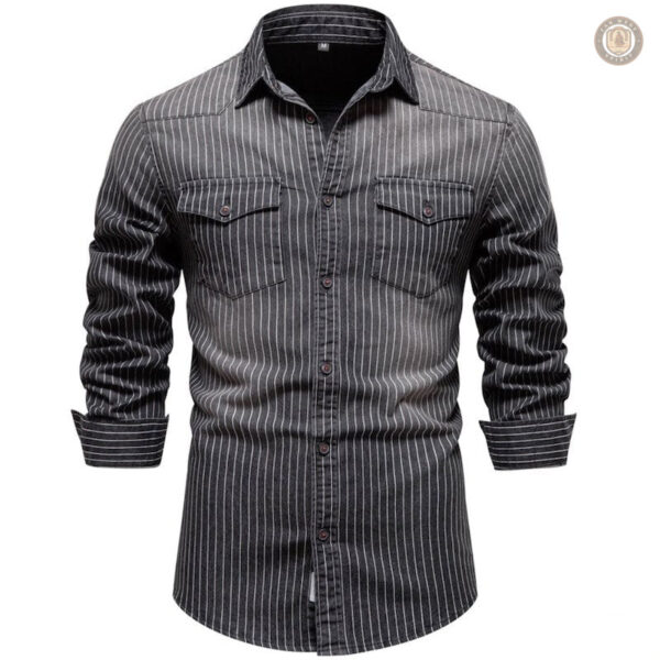 Chemise cowboy vintage homme en denim avec motifs western