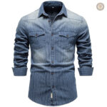 Chemise western pour homme au style rétro et décontracté