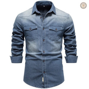 Chemise western pour homme au style rétro et décontracté