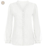 Chemise cowgirl blanche pour femme, style western élégant