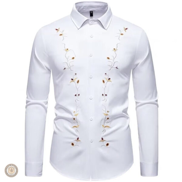 Chemise western blanche pour homme au style cowboy