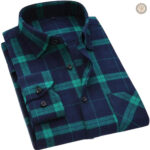 Chemise cowboy verte à carreaux pour homme