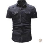 Chemise en denim western pour homme, style décontracté