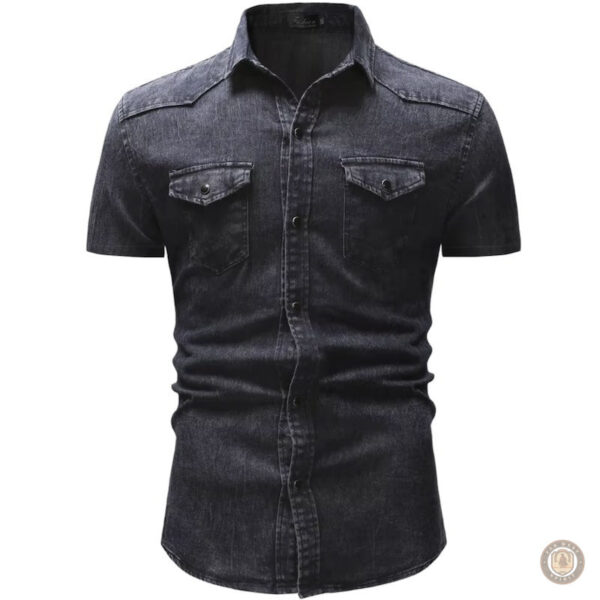 Chemise en denim western pour homme, style décontracté