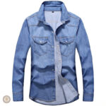 Chemise western en denim pour homme