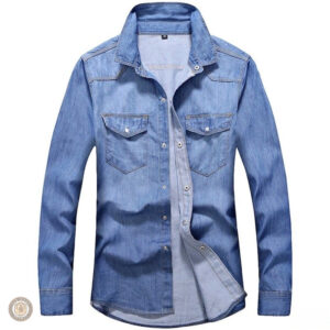 Chemise western en denim pour homme