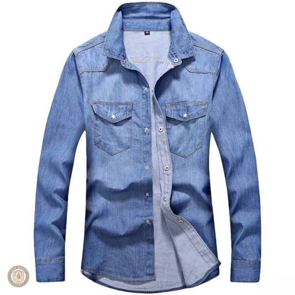 Chemise western en denim pour homme