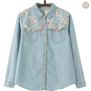 Chemise en jeans femme style country classique