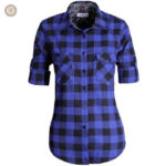 Chemise femme bleue style country pour un look western élégant