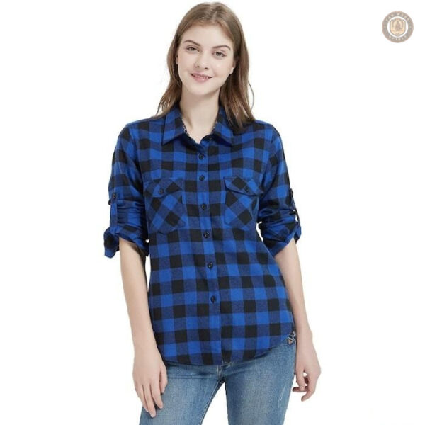 Chemise western bleu pour femme, parfaite pour les tenues décontractées