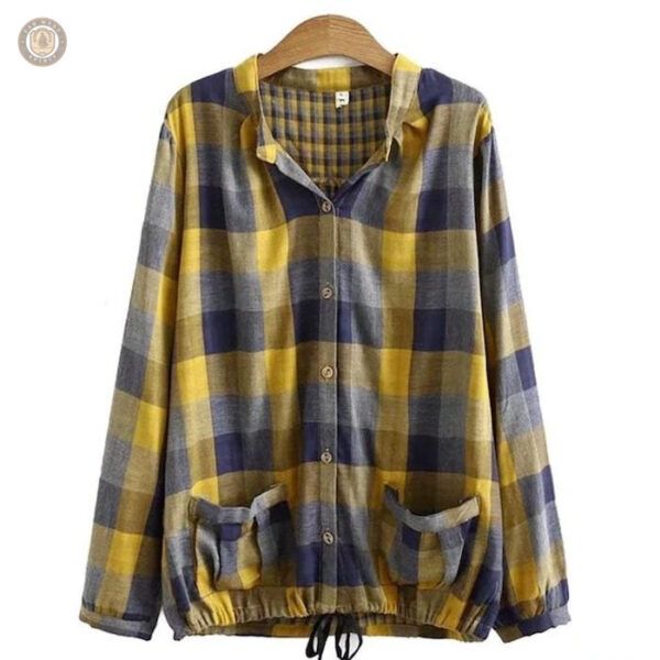 Chemise femme moutarde style western
