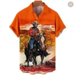 Vêtements western homme : chemise à imprimé unique