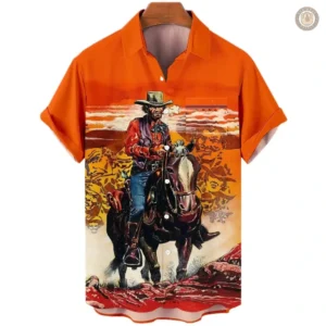Vêtements western homme : chemise à imprimé unique