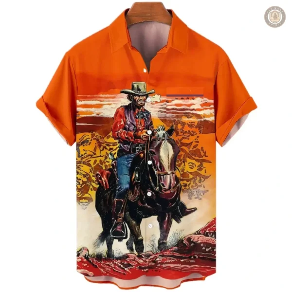 Vêtements western homme : chemise à imprimé unique