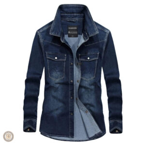 Chemise denim western pour homme, style décontracté