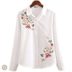 Chemise Western Femme Fleurs Brodée