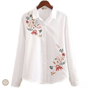 Chemise Western Femme Fleurs Brodée
