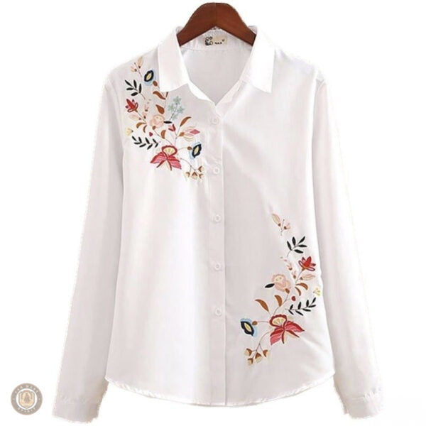 Chemise Western Femme Fleurs Brodée