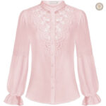 Vêtements western pour femme, chemise sans col tendance