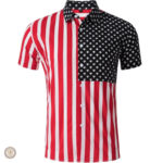 Chemise western drapeau américain pour homme