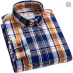 Chemise western orange pour homme, style décontracté