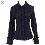 Chemise western noire pour femme, style élégant et décontracté