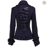 Vêtements western femme, chemise noire au design classique