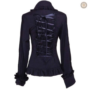 Vêtements western femme, chemise noire au design classique