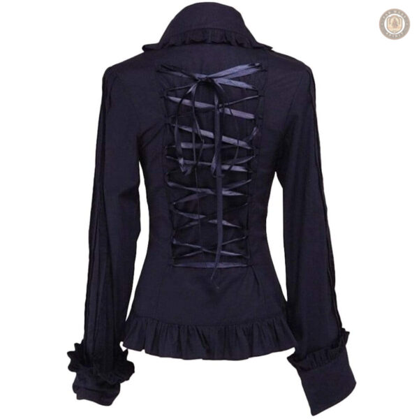 Vêtements western femme, chemise noire au design classique