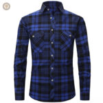 Chemise western à carreaux bleus pour homme