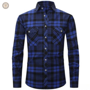 Chemise western à carreaux bleus pour homme