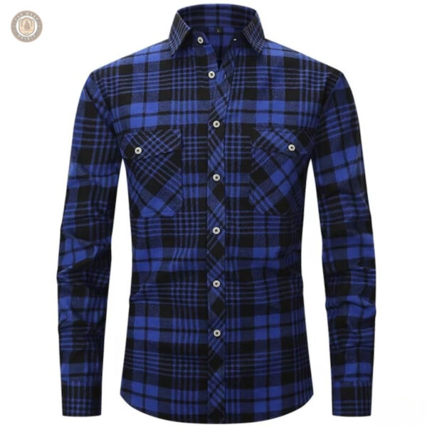 Chemise western à carreaux bleus pour homme